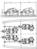 Layout of turbines in a four-helix ship