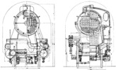 Scheme of a PACIFIC locomotive, front view