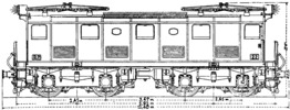 Sketch of a 2A + 2A type locomotive