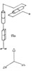 Structure of a robot arm RRP. 2 rotations and 1 translation