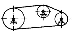 Tooth belt drive with inner idler pulley