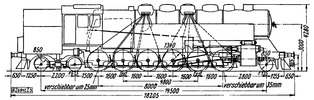 Locomotive-tender of freight train 1F2, 4 series