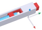 Schematic representation of an actuator cylinder-screw-rod