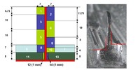 Jump-to-jump strategy on a thin wall and detail of the difference in height of the tool