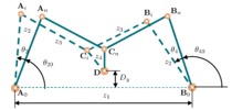 Kinematic description of the six bars mechanism.