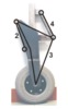 Four-bar mechanism kinematic  scheme for the wheels