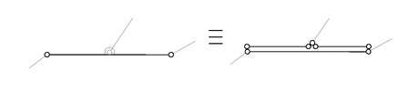 Elemento ternario con pares R alineados y modelización.