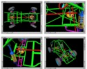 Mechanical system of four-wheel steering for motor vehicles.